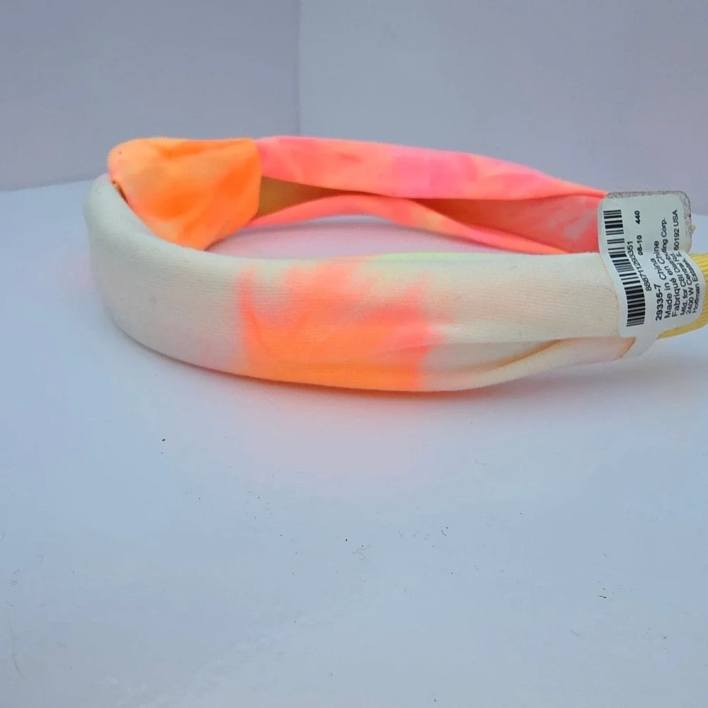 Claires Headband Womens Girls One Size Neon Tie Dye Knotted Padded Chunky Pink - Picture 11 of 12